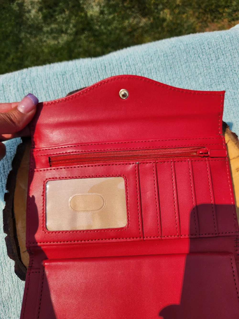 Buxton Heiress Organizer Clutch in red